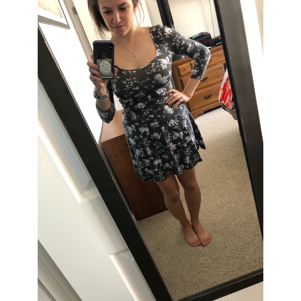 sleeved floral dress